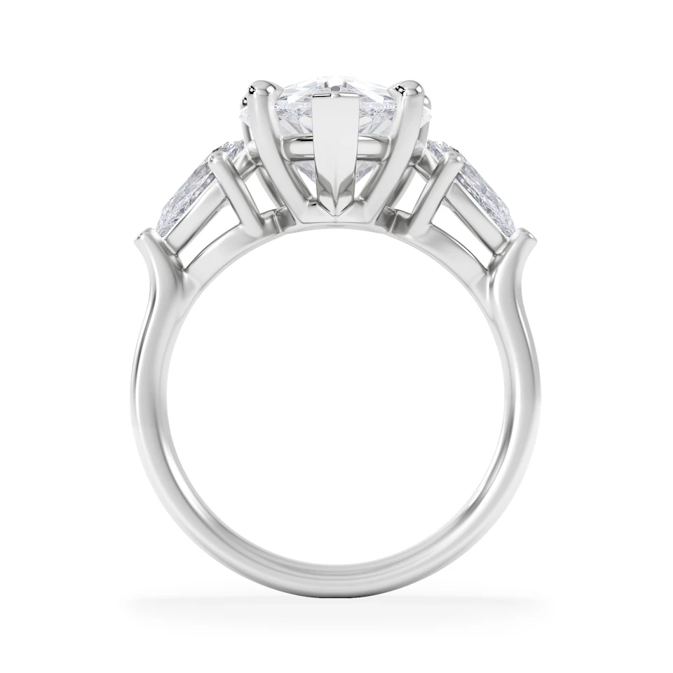 Adore 6.00ct Pear Cut Lab Diamond 3 Stone Engagement Ring in Platinum