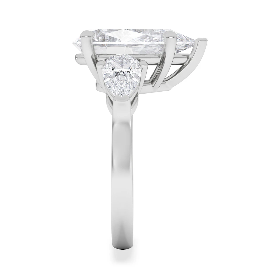 Adore 6.00ct Pear Cut Lab Diamond 3 Stone Engagement Ring in Platinum