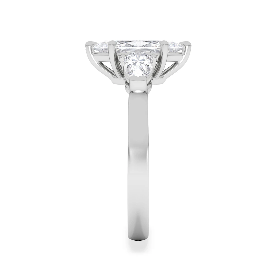 Adore 1.50ct Marquise Cut Lab Diamond 3 Stone Engagement Ring in Platinum