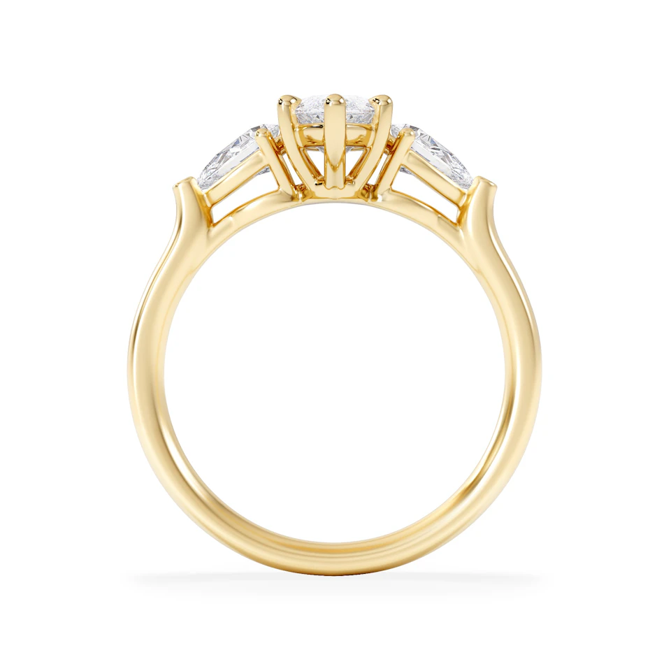 Adore 1.50ct Marquise Cut Lab Diamond 3 Stone Engagement Ring in 18K Yellow Gold