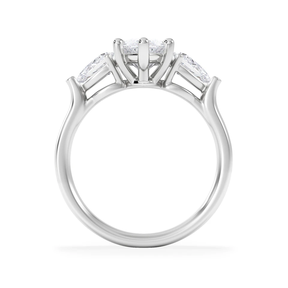 Adore 2.60ct Marquise Cut Lab Diamond 3 Stone Engagement Ring in Platinum