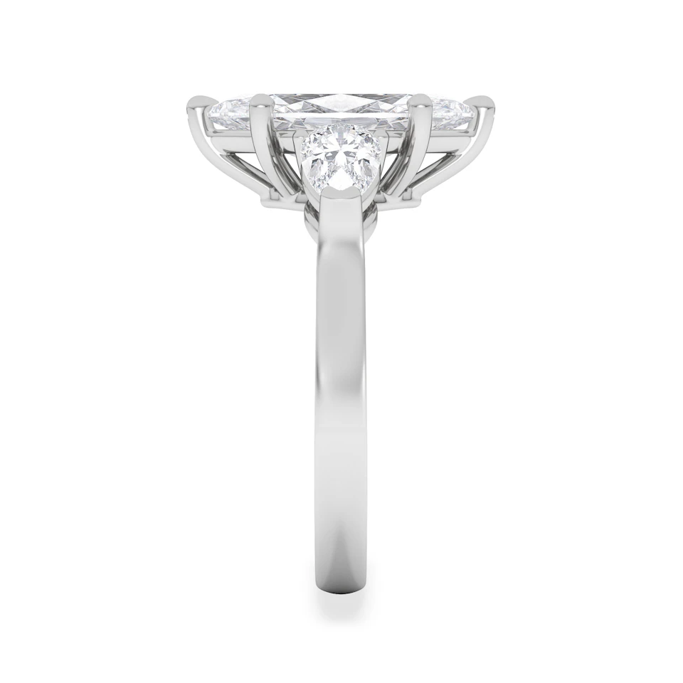 Adore 2.60ct Marquise Cut Lab Diamond 3 Stone Engagement Ring in Platinum