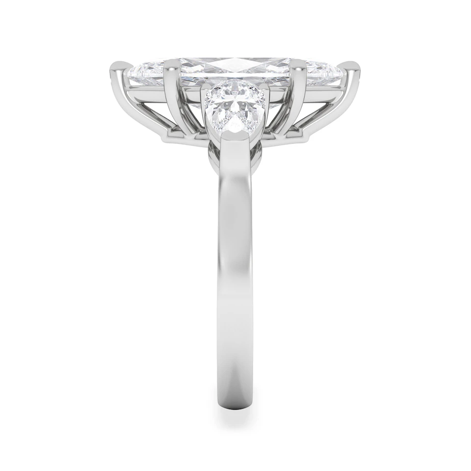 Adore 3.80ct Marquise Cut Lab Diamond 3 Stone Engagement Ring in Platinum