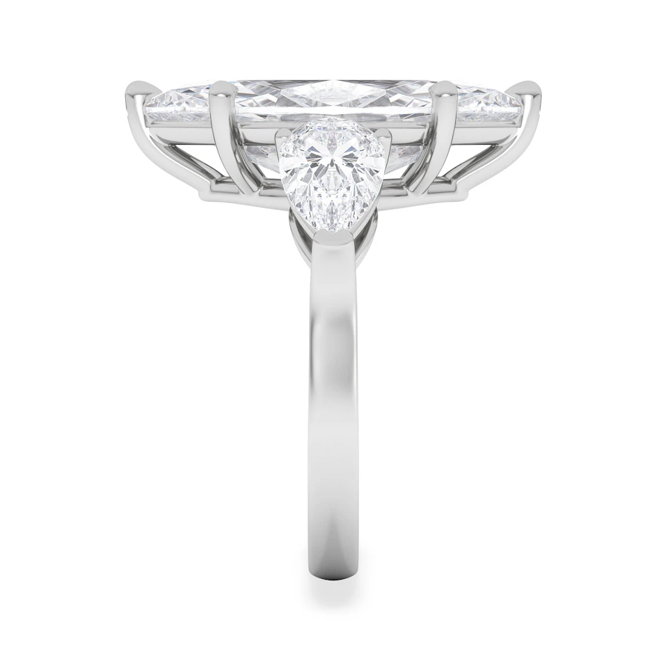 Adore 6.00ct Marquise Cut Lab Diamond 3 Stone Engagement Ring in Platinum