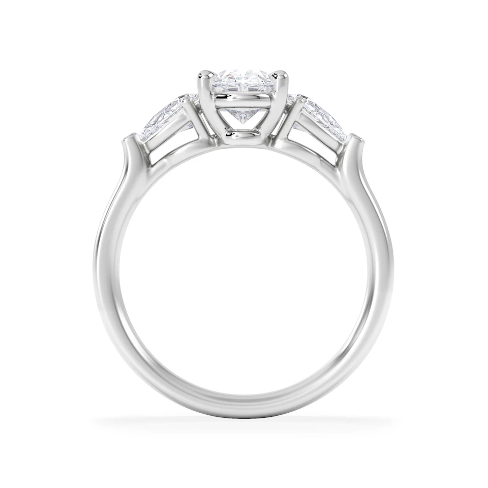 Adore 1.50ct Oval Cut Lab Diamond 3 Stone Engagement Ring in Platinum