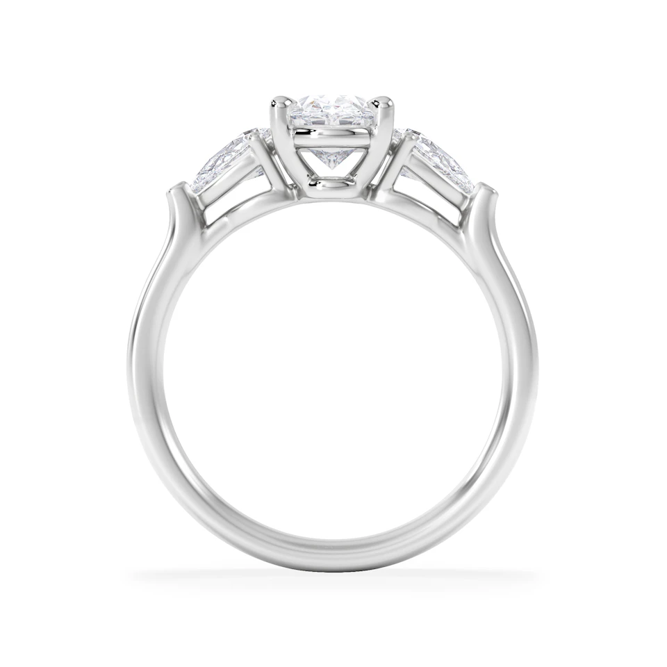 Adore 1.50ct Oval Cut Lab Diamond 3 Stone Engagement Ring in Platinum