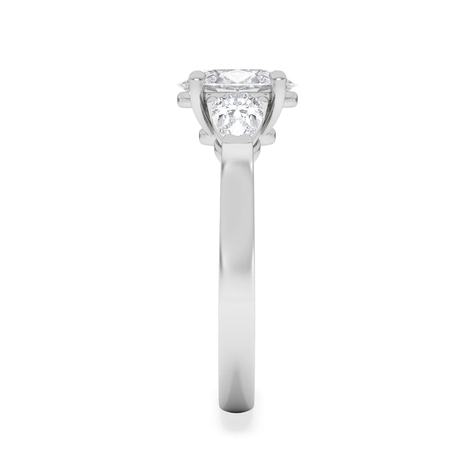 Adore 1.50ct Oval Cut Lab Diamond 3 Stone Engagement Ring in Platinum
