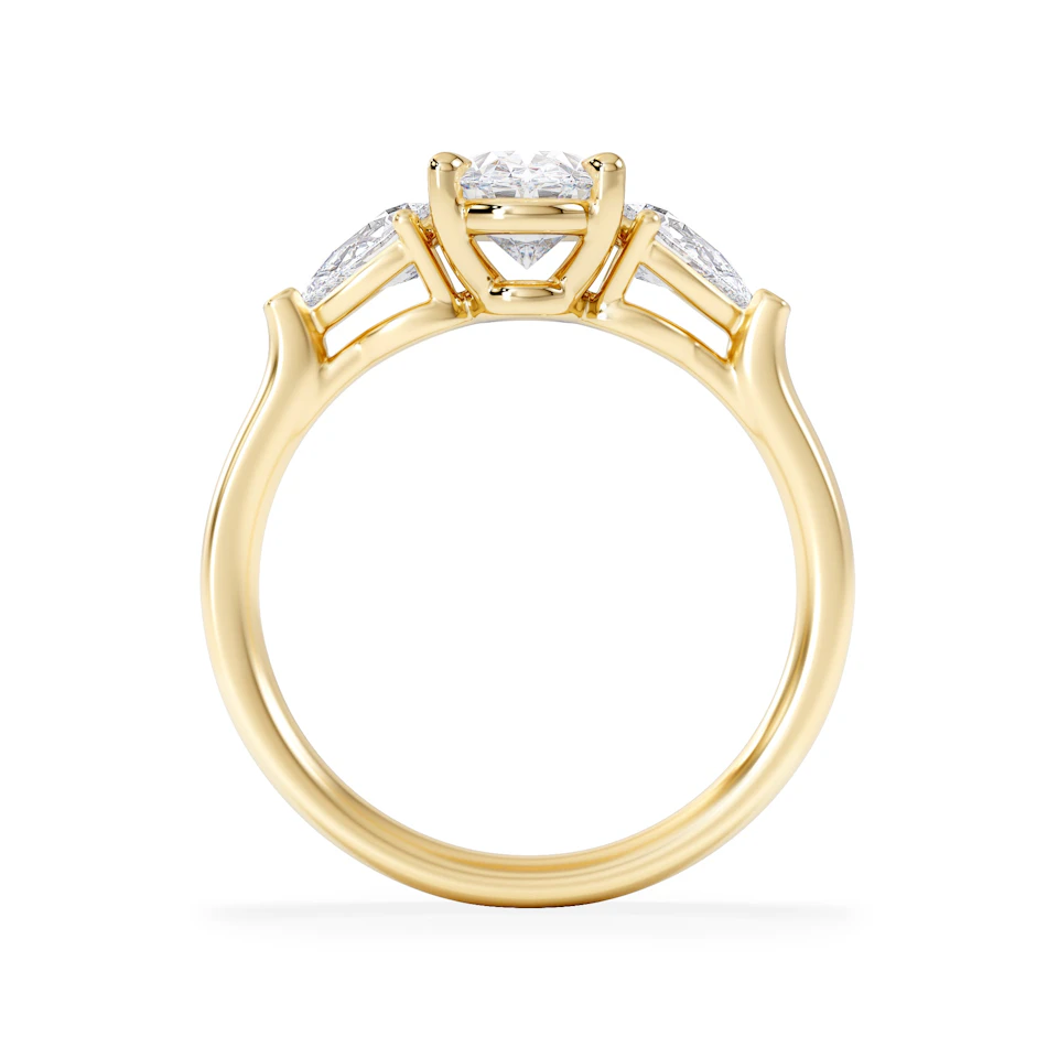 Adore 1.50ct Oval Cut Lab Diamond 3 Stone Engagement Ring in 18K Yellow Gold