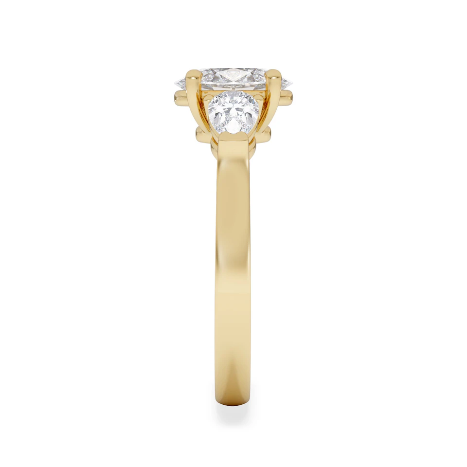Adore 1.50ct Oval Cut Lab Diamond 3 Stone Engagement Ring in 18K Yellow Gold