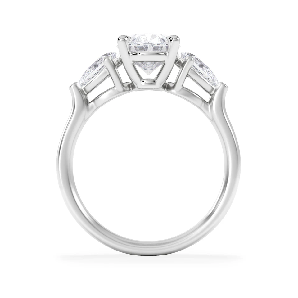 Adore 2.60ct Oval Cut Lab Diamond 3 Stone Engagement Ring in Platinum