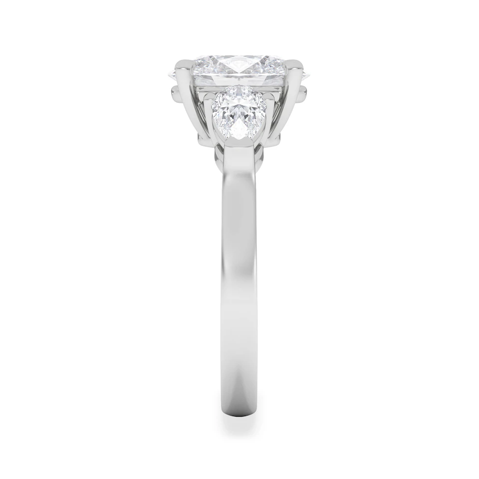 Adore 2.60ct Oval Cut Lab Diamond 3 Stone Engagement Ring in Platinum