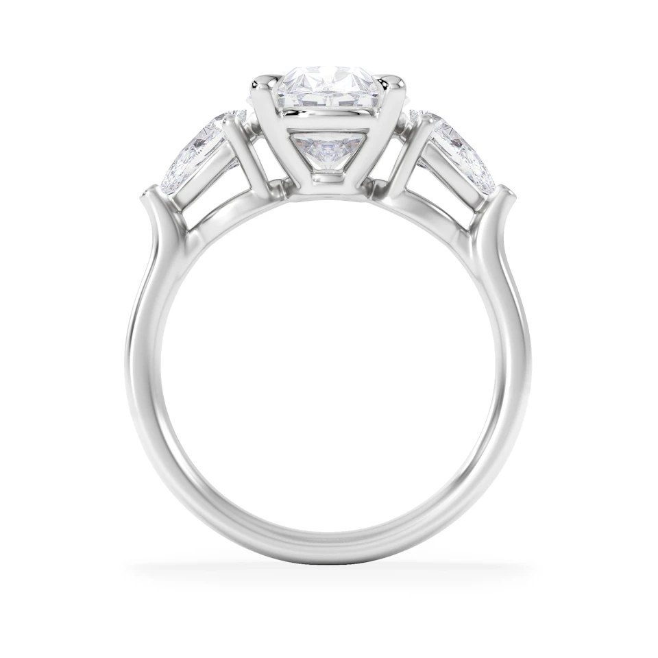 Adore 3.80ct Oval Cut Lab Diamond 3 Stone Engagement Ring in Platinum