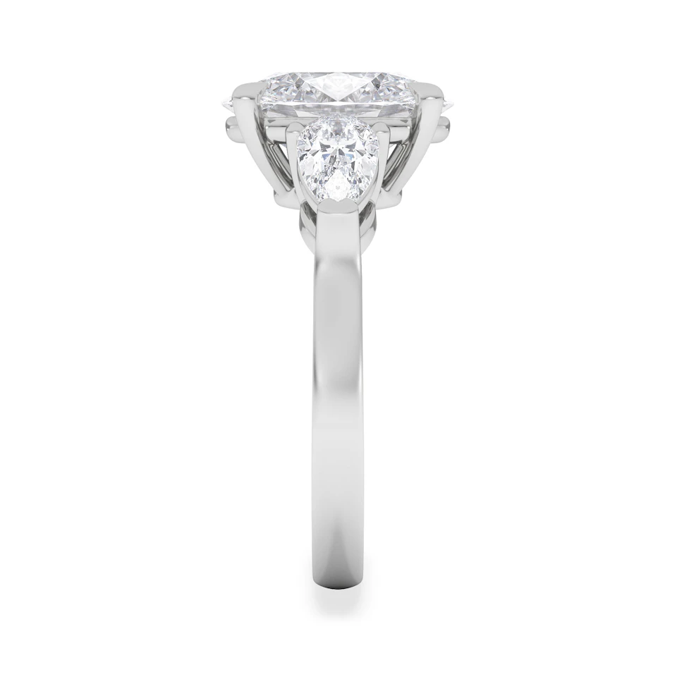 Adore 3.80ct Oval Cut Lab Diamond 3 Stone Engagement Ring in Platinum