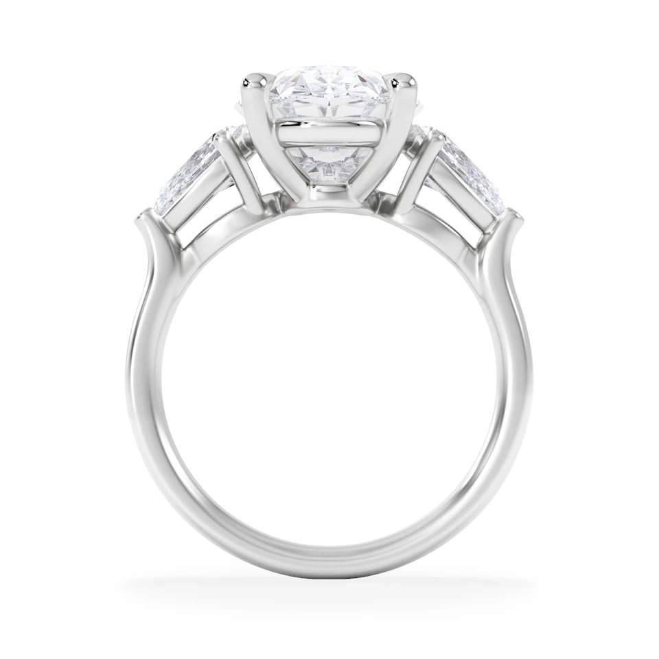 Adore 6.00ct Oval Cut Lab Diamond 3 Stone Engagement Ring in Platinum