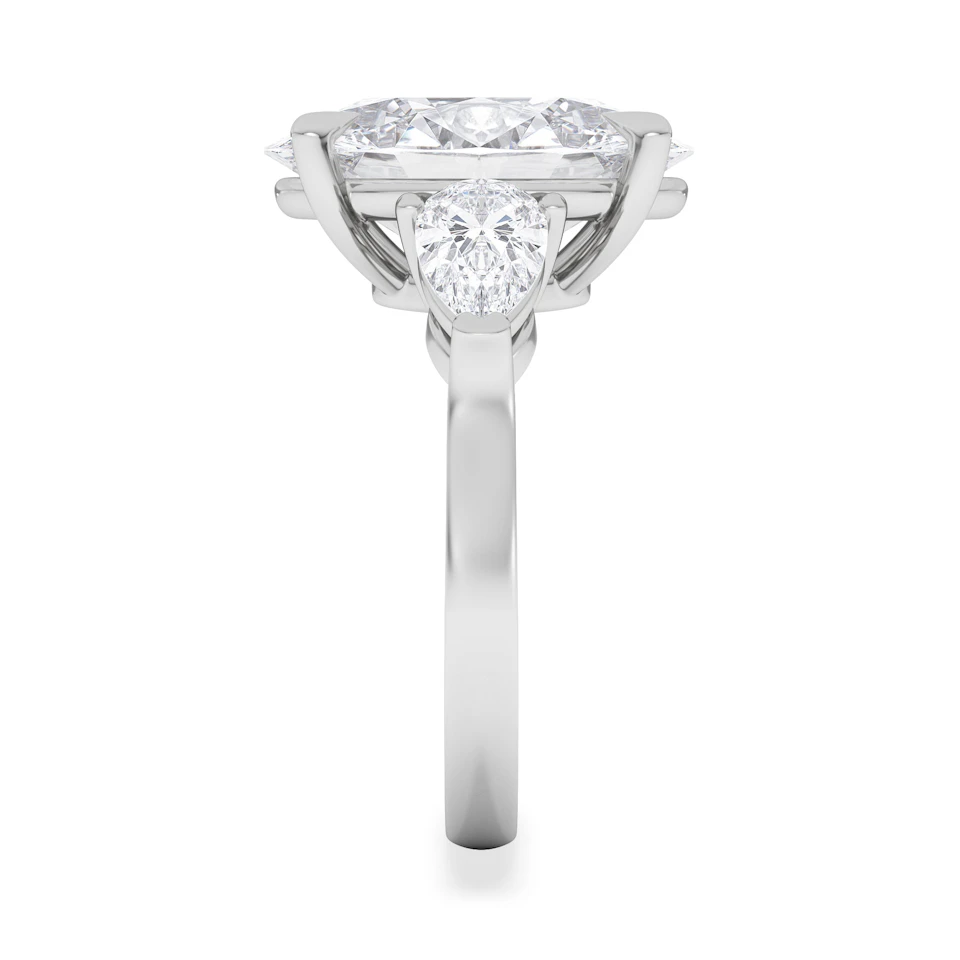 Adore 6.00ct Oval Cut Lab Diamond 3 Stone Engagement Ring in Platinum