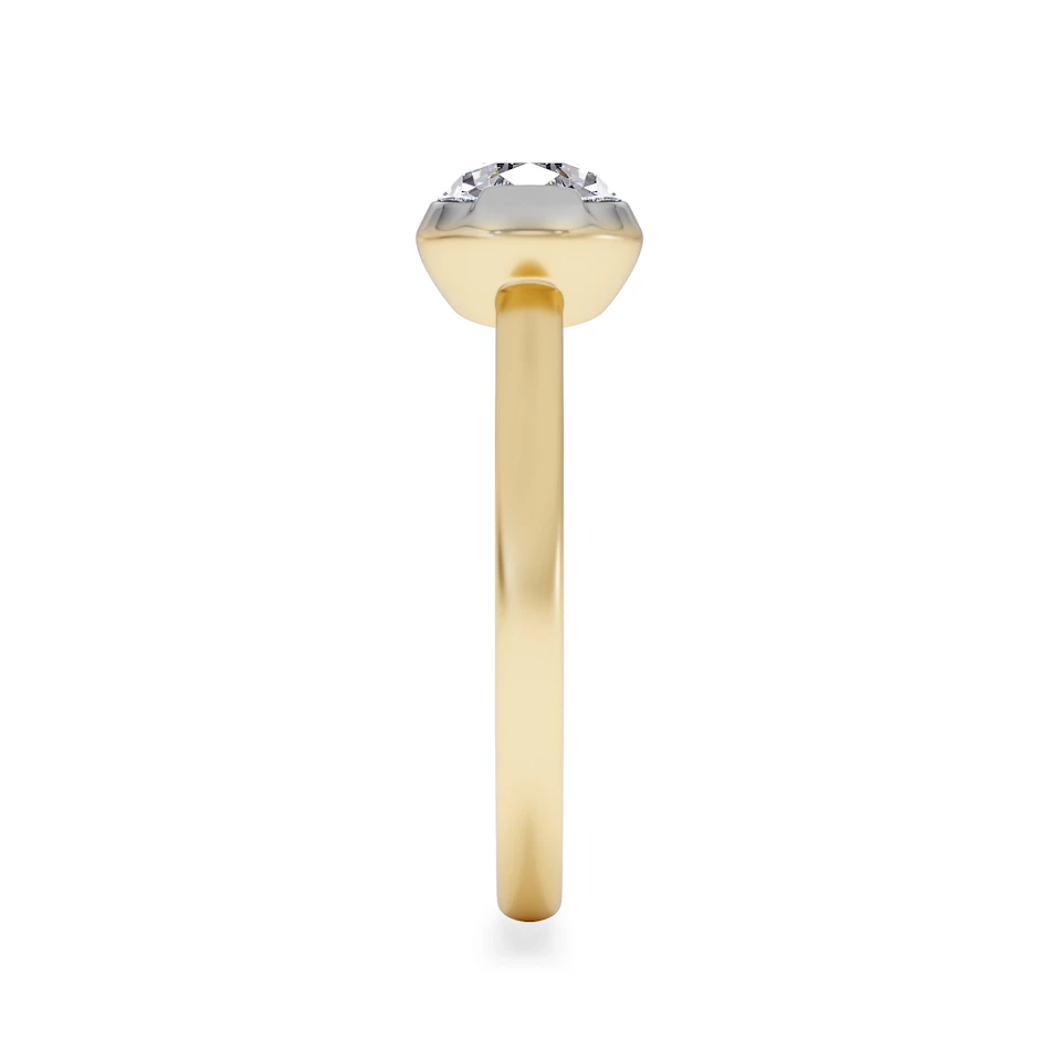 East West 1.00ct Pear Cut Lab Diamond Solitaire Engagement Ring in 18K Yellow Gold