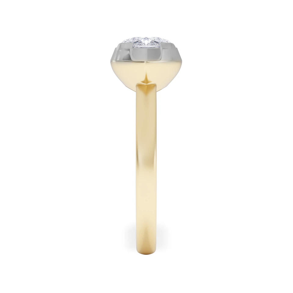 East West 2.00ct Marquise Cut Lab Diamond Solitaire Engagement Ring in 18K Yellow Gold