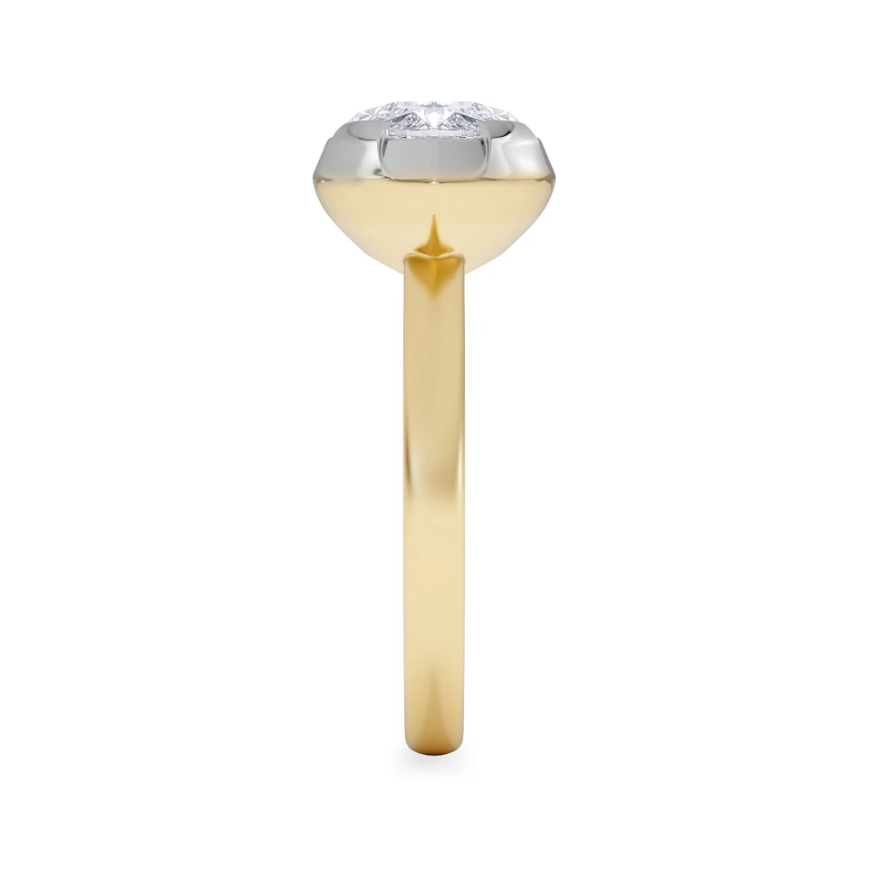 East West 3.00ct Marquise Cut Lab Diamond Solitaire Engagement Ring in 18K Yellow Gold