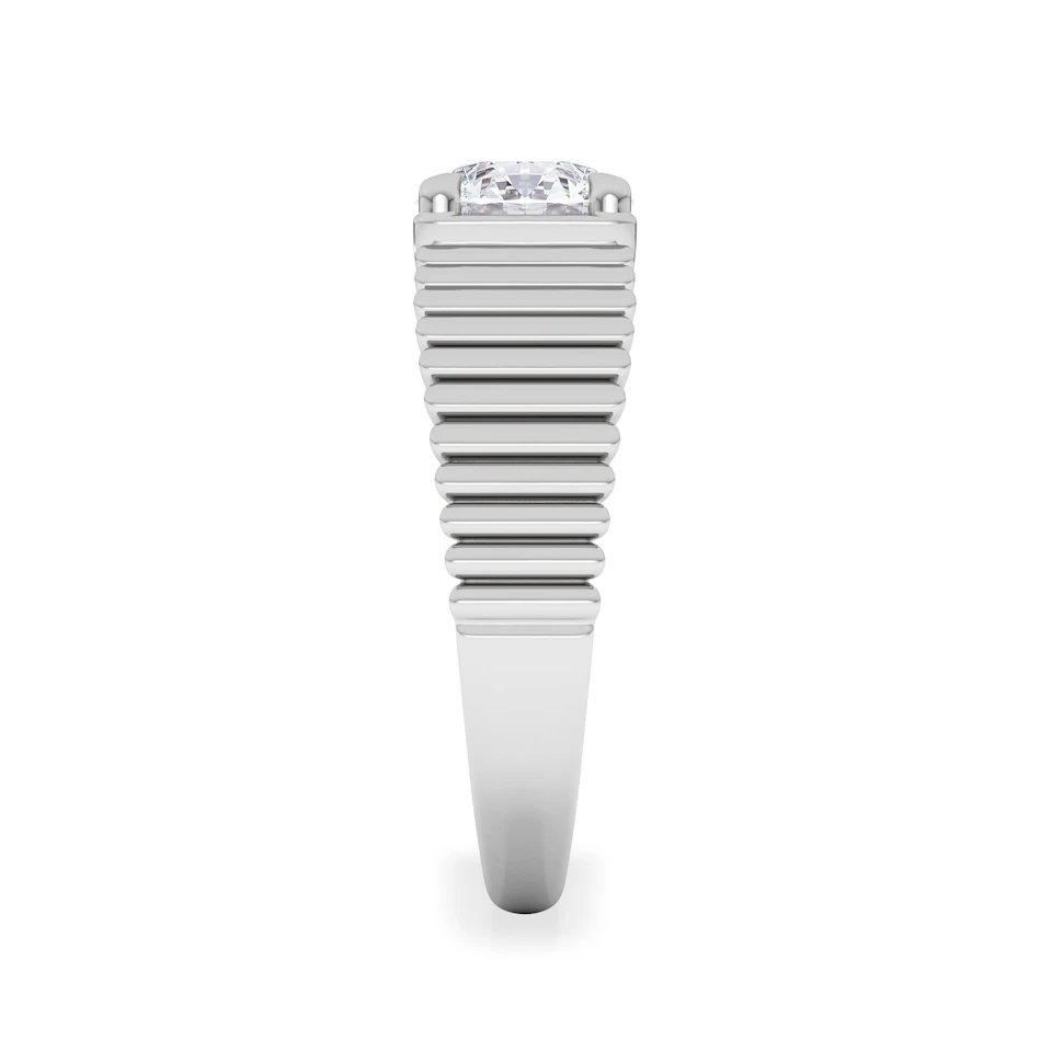Flute 1.00ct Round Cut Lab Grown Diamond Solitaire Ring in Platinum