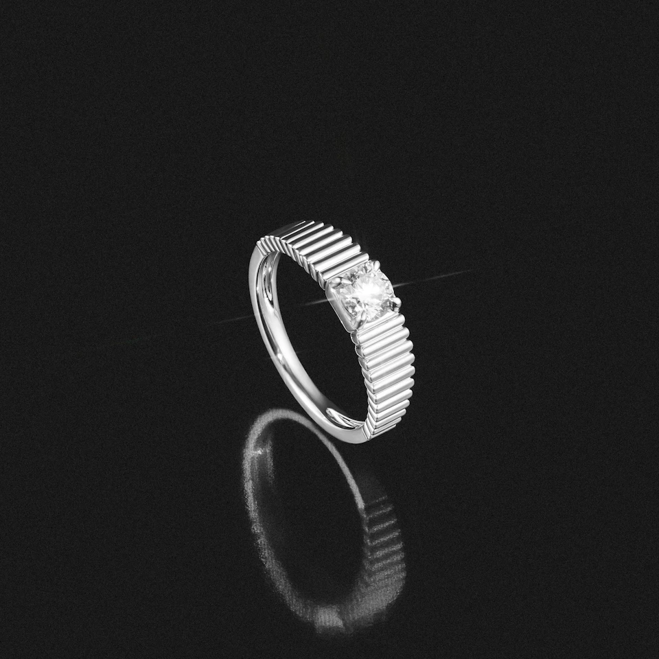 Flute 0.50ct Round Cut Lab Grown Diamond Solitaire Ring in Platinum
