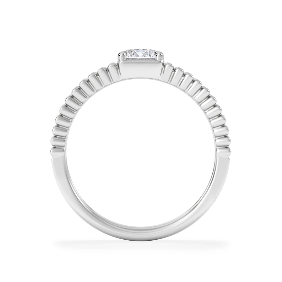 Flute 0.50ct Round Cut Lab Grown Diamond Solitaire Ring in Platinum