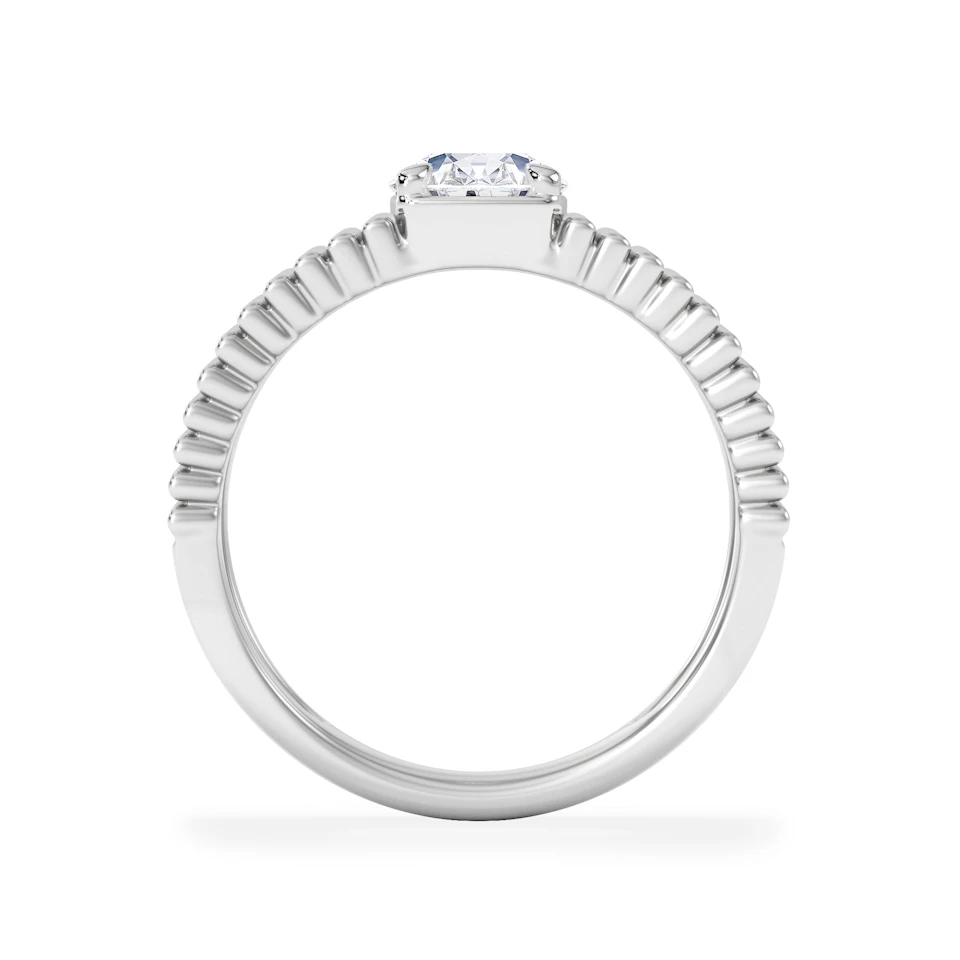 Flute 1.00ct Oval Cut Lab Grown Diamond Solitaire Ring in Platinum