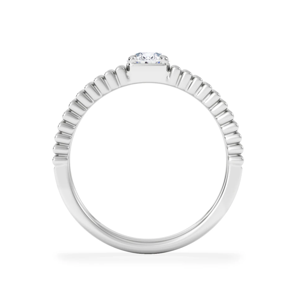 Flute 0.50ct Oval Cut Lab Grown Diamond Solitaire Ring in Platinum