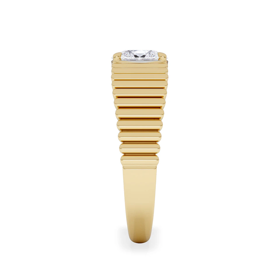 Flute 0.50ct Oval Cut Lab Grown Diamond Solitaire Ring 18K Yellow Gold