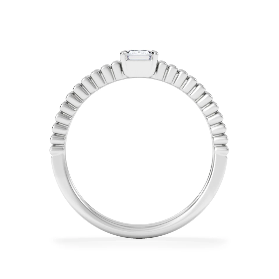 Flute 0.50ct Emerald Cut Lab Grown Diamond Solitaire Ring in Platinum