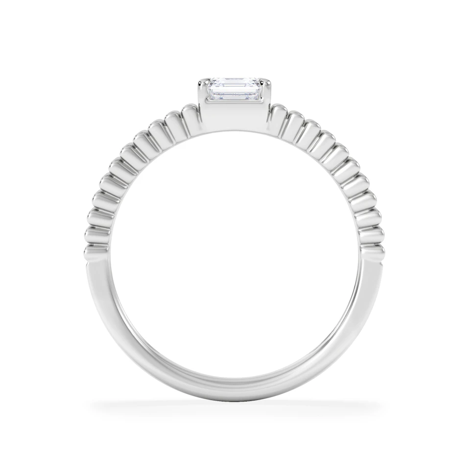 Flute 0.50ct Assher Cut Lab Grown Diamond Solitaire Ring in Platinum