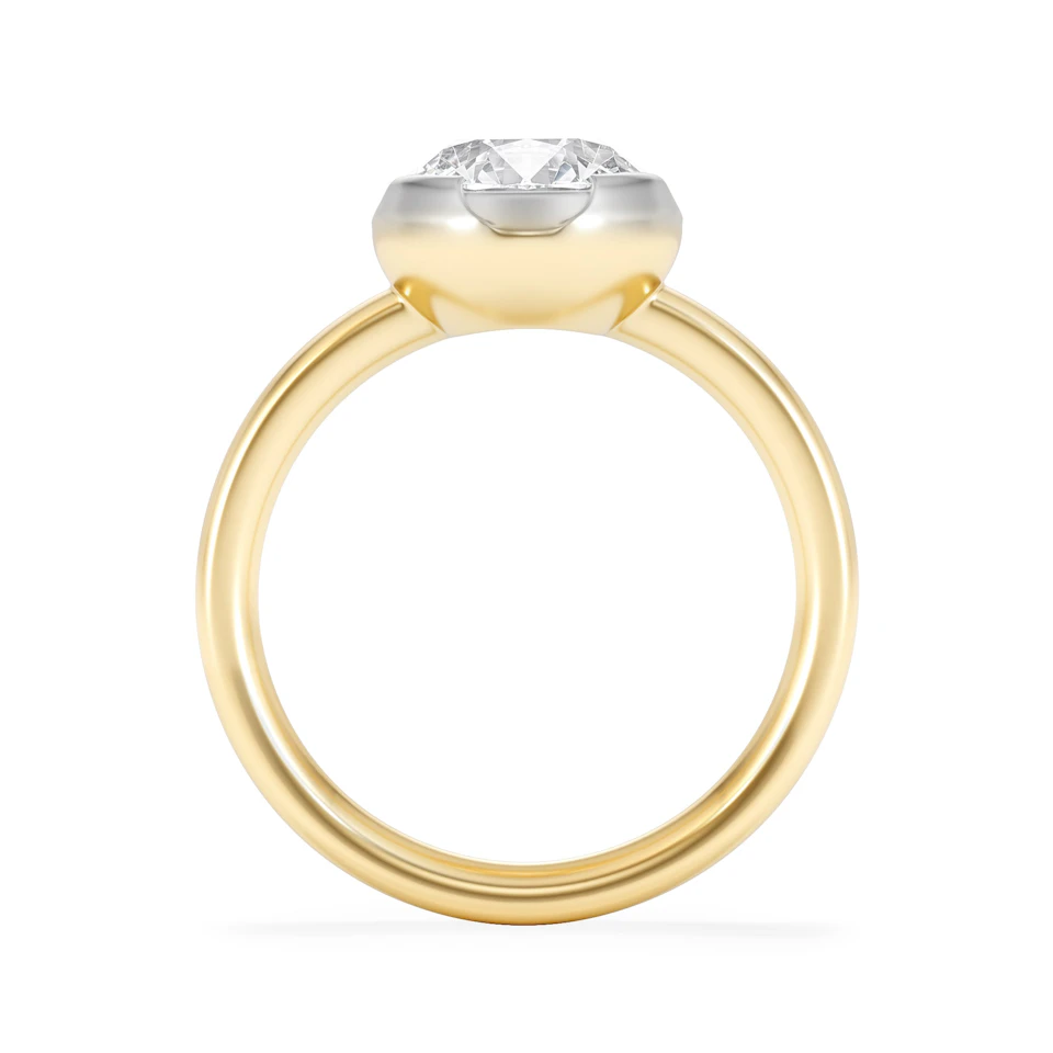 Muse 2.00ct Round Cut Lab Grown Solitaire Engagement Ring in 18K Yellow Gold