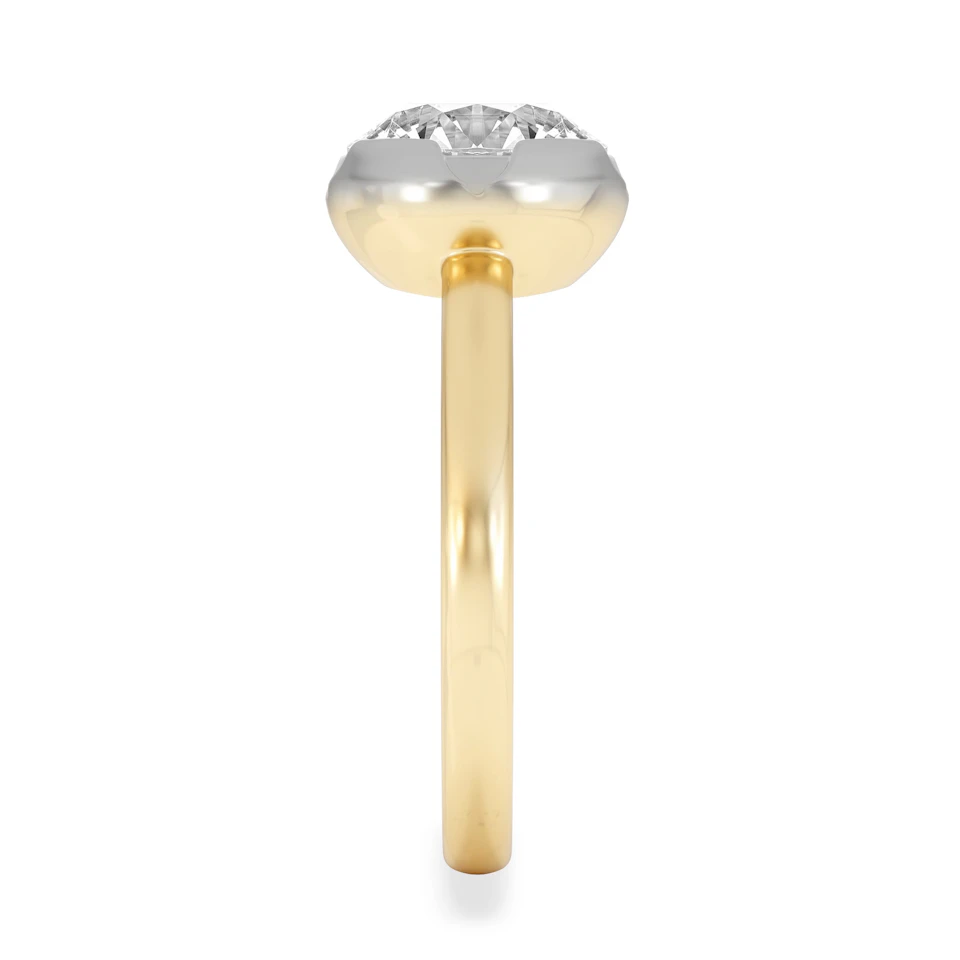 Muse 2.00ct Round Cut Lab Grown Solitaire Engagement Ring in 18K Yellow Gold
