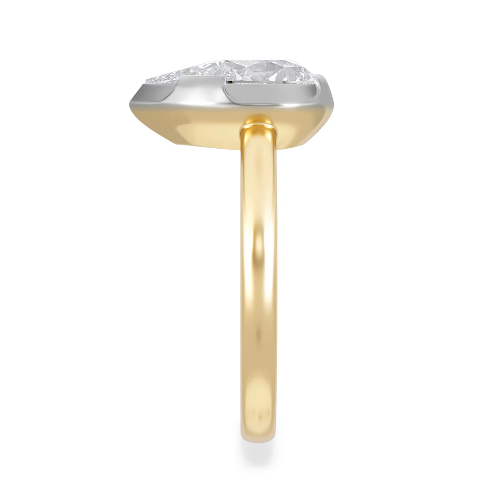 Muse 2.00ct Pear Cut Lab Grown Solitaire Engagement Ring in 18K Yellow Gold