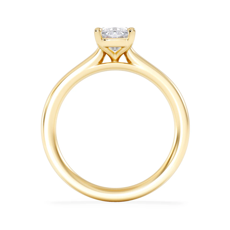 Amora 1.00ct Elongated Cushion Cut Lab Diamond Solitaire Engagement Ring in 18K Yellow Gold