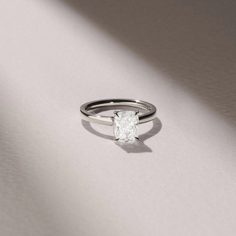 Amora 2.00ct Elongated Cushion Cut Lab Diamond Solitaire Engagement Ring in Platinum