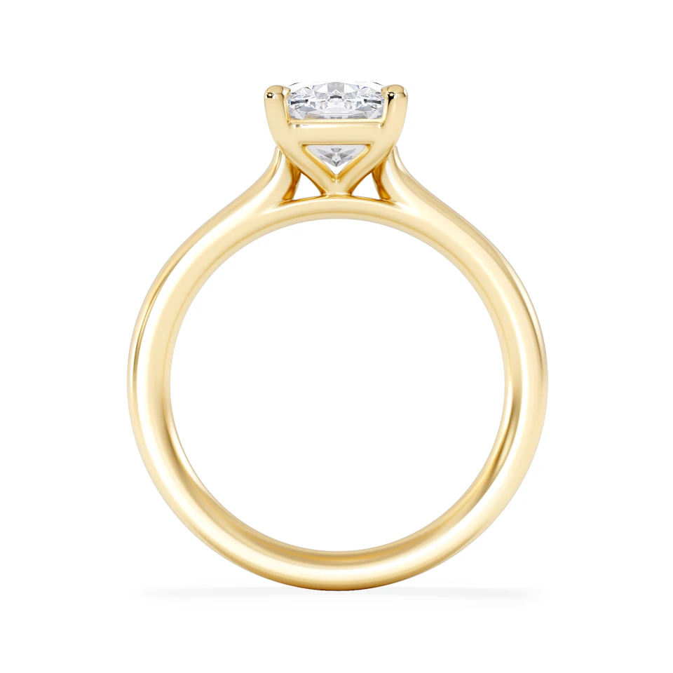 Amora 2.00ct Elongated Cushion Cut Lab Diamond Solitaire Engagement Ring in 18K Yellow Gold