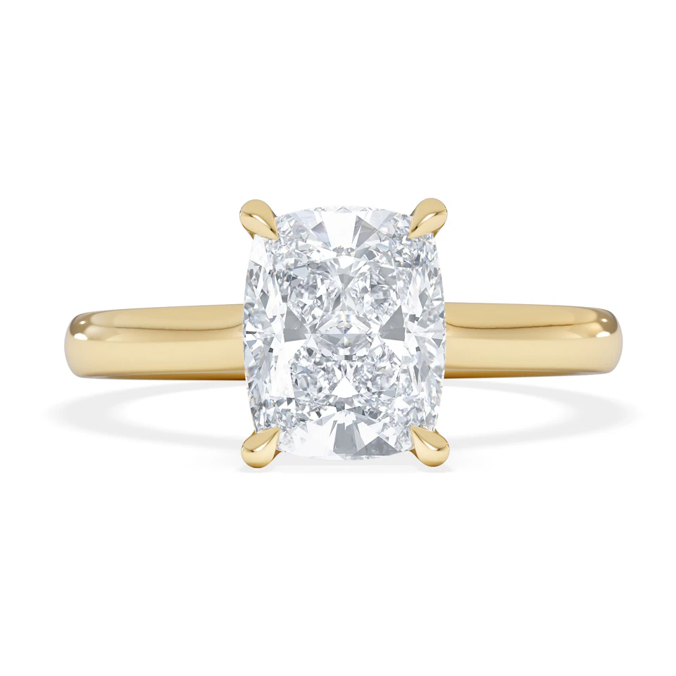 Amora 2.00ct Elongated Cushion Cut Lab Diamond Solitaire Engagement Ring in 18K Yellow Gold