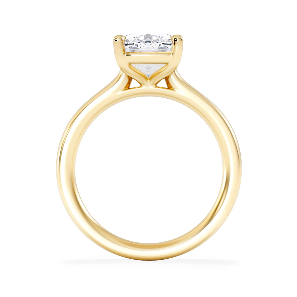 Amora 3.00ct Elongated Cushion Cut Lab Diamond Solitaire Engagement Ring in 18K Yellow Gold
