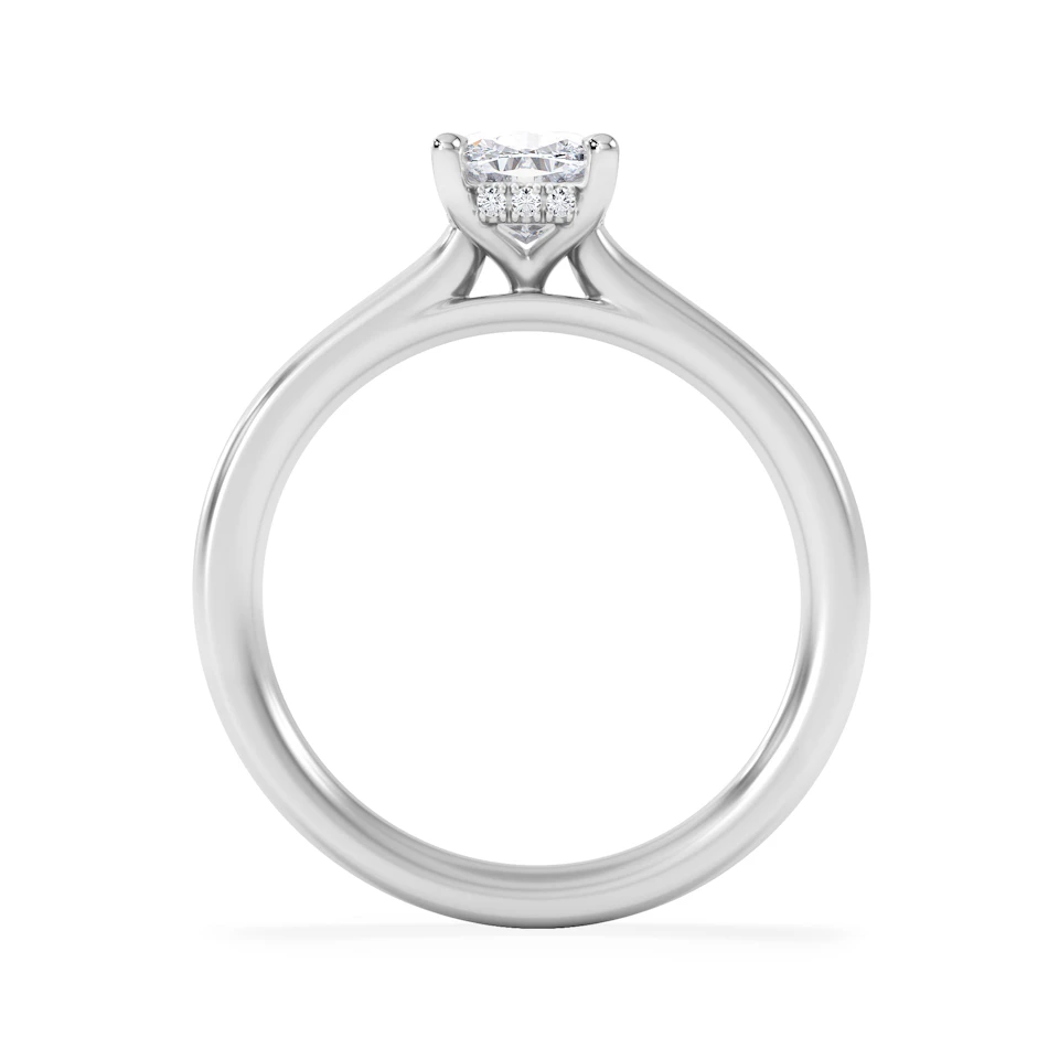 Amora 1.00ct Elongated Cushion Cut Lab Diamond Hidden Halo Solitaire Engagement Ring in Platinum