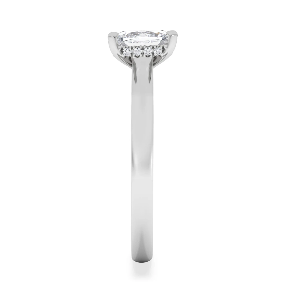 Amora 1.00ct Elongated Cushion Cut Lab Diamond Hidden Halo Solitaire Engagement Ring in Platinum