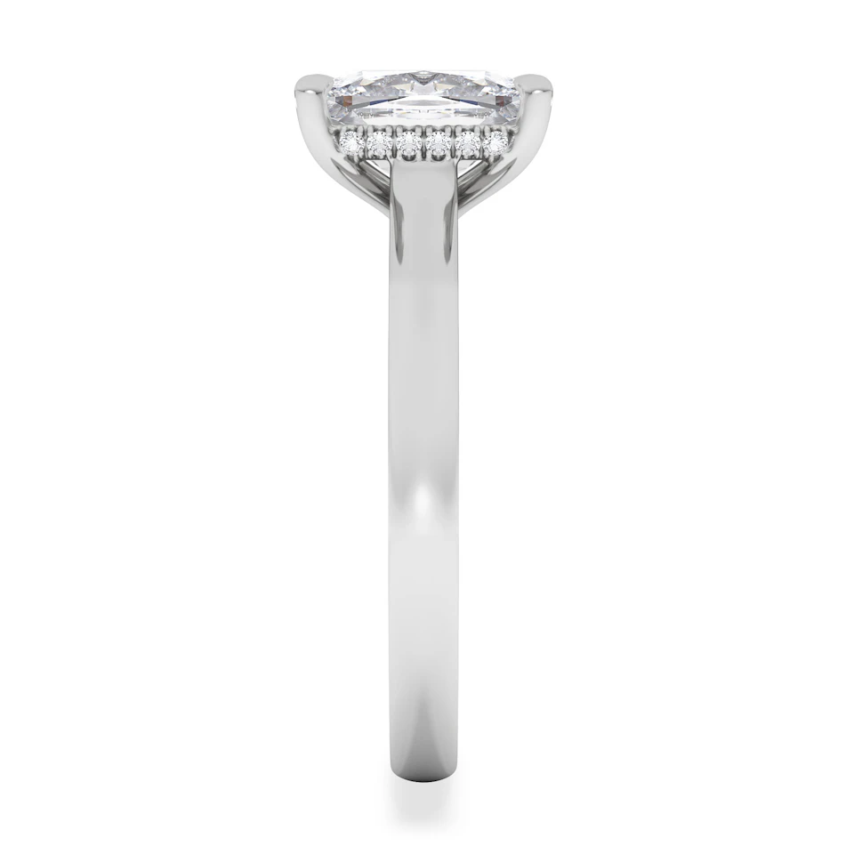 Amora 2.00ct Elongated Cushion Cut Lab Diamond Hidden Halo Solitaire Engagement Ring in Platinum