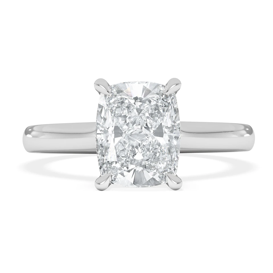 Amora 2.00ct Elongated Cushion Cut Lab Diamond Hidden Halo Solitaire Engagement Ring in Platinum