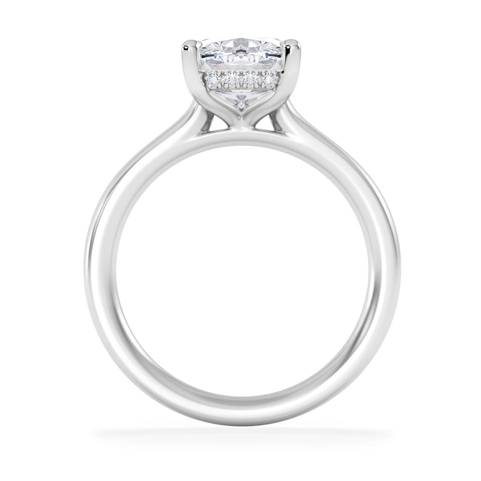 Amora 3.00ct Elongated Cushion Cut Lab Diamond Hidden Halo Solitaire Engagement Ring in Platinum