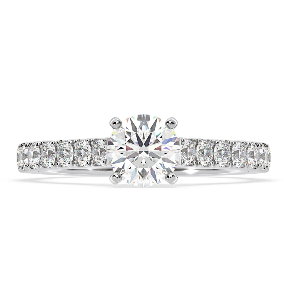Natalia GIA Diamond Engagement Side Stone Ring Platinum 1.50CT G/SI1