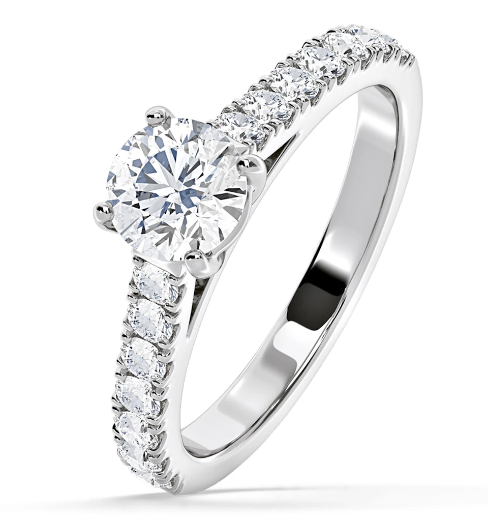 Natalia GIA Diamond Engagement Side Stone Ring Platinum 1.50CT G/SI1