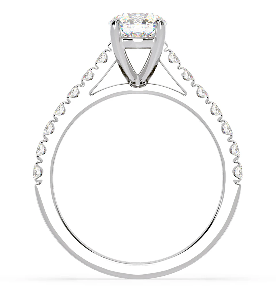 Natalia GIA Diamond Engagement Side Stone Ring Platinum 1.50CT G/SI1