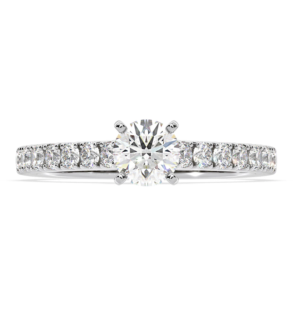 Natalia GIA Diamond Engagement Side Stone Ring Platinum 1.15CT G/VS1