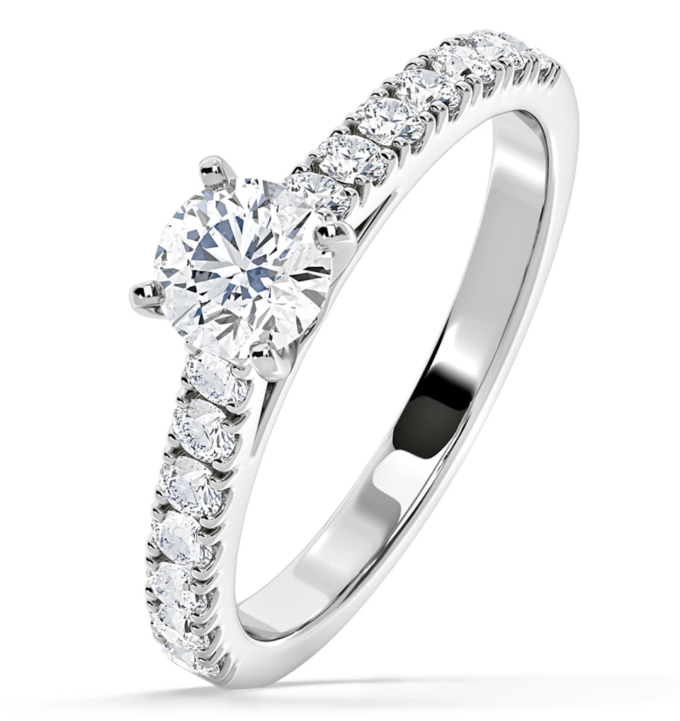 Natalia GIA Diamond Engagement Side Stone Ring Platinum 1.15CT G/VS1