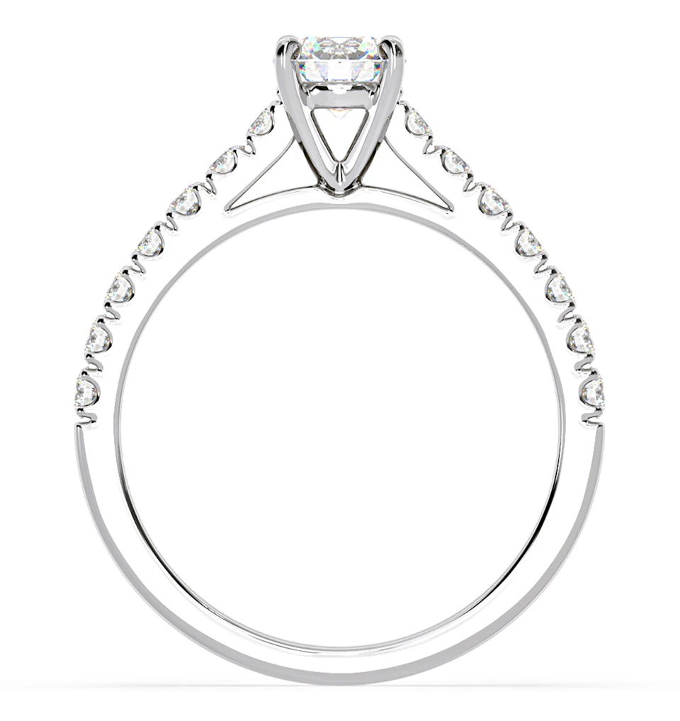 Natalia Diamond Engagement Side Stone Ring Platinum 0.91CT G/SI1
