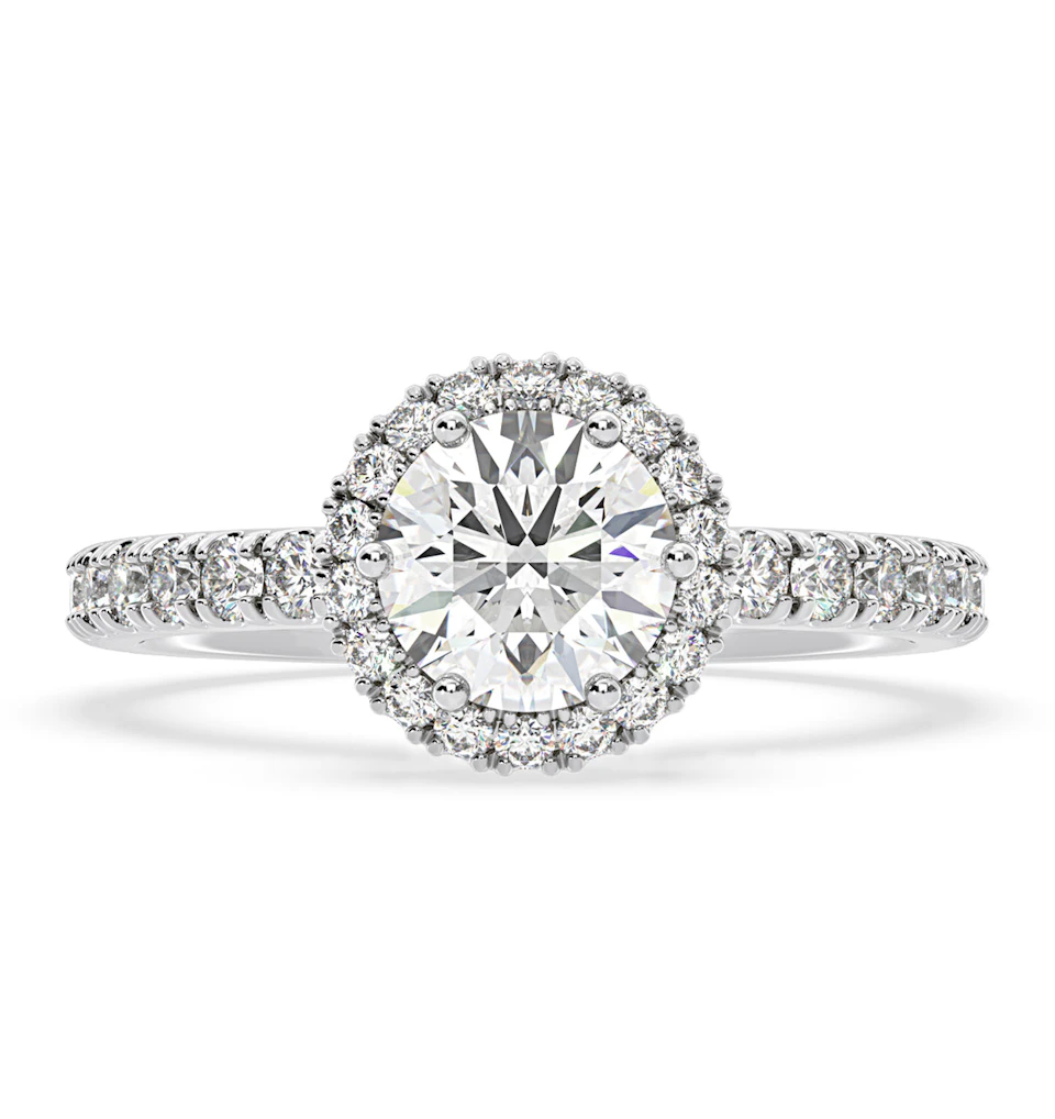 Alessandra Lab Diamond Engagement Ring 18KW Gold 1.70CT F/VS1